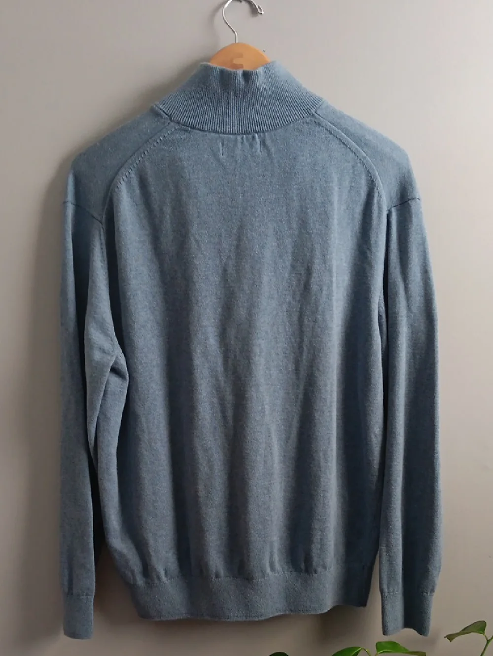 Men's Nautica Blue Cotton Quater-Zip Sweater - Size L